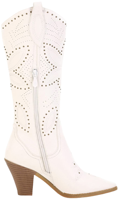 Ann Creek Hornsby White Studded Fully lined with synthetic fabric Western Boots