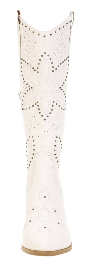 Ann Creek Hornsby White Studded Western Boots
